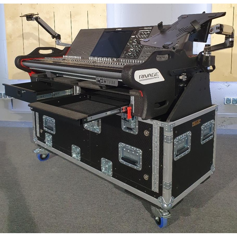 XZF-YPM3 RIVAGE D2X2U Flip-Ready Easy Detachable Retracting Case With 2U for Yamaha PM3 RIVAGE Console by ZCase Custom Order