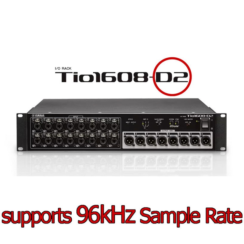 Yamaha Tio1608-D2 16-Input 8-Output DANTE I/O Rack Stage Box 889025153454 TIO1608D2