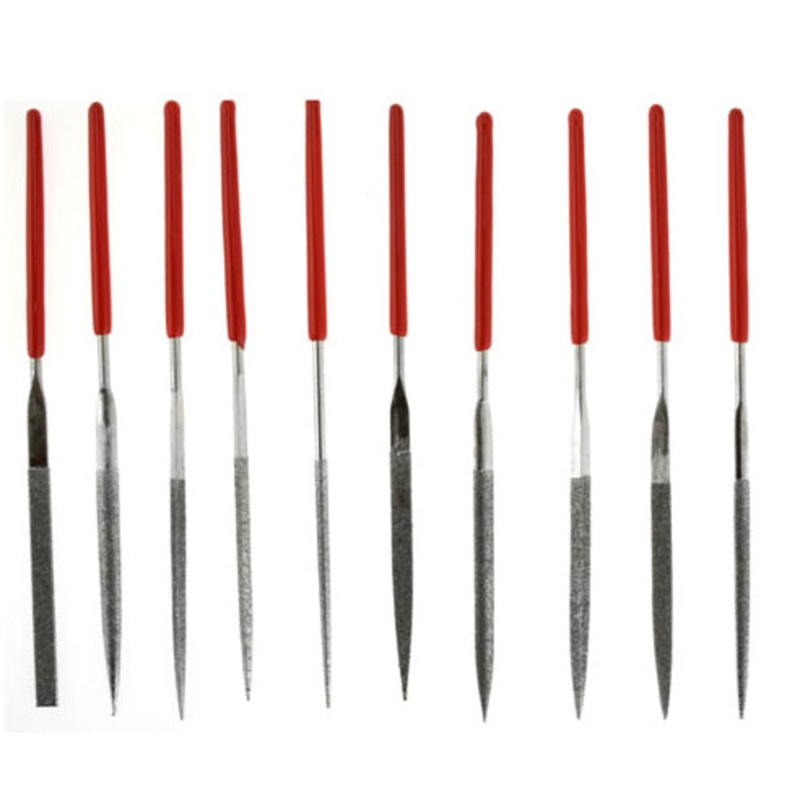 10Pc Dipped Handle Diamond Needle File Set (2mmX100mmX 50mm)