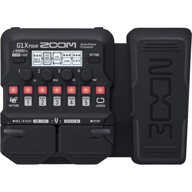 Zoom G1X FOUR Guitar Multi-Effects Processor with Expression Pedal, With 70+ Built-in Effects & Amp