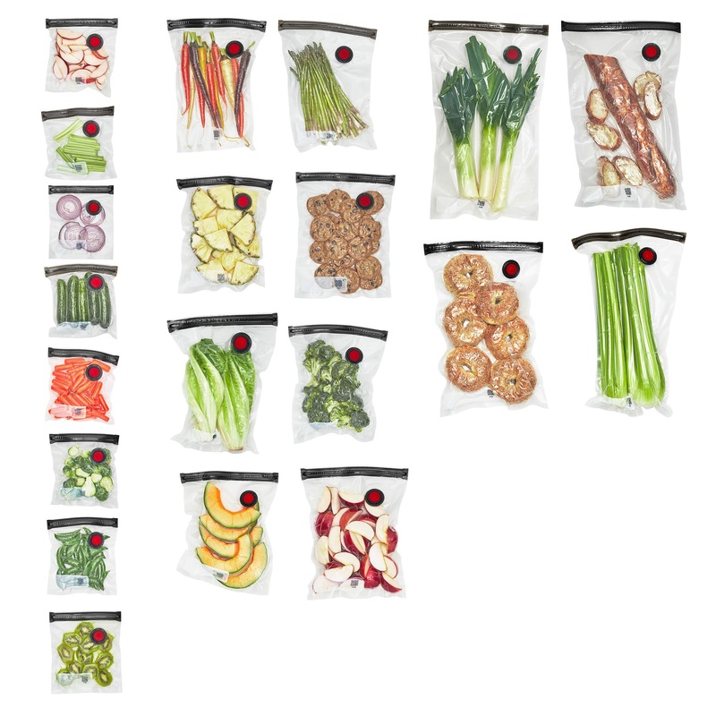 ZWILLING Fresh & Save Set 20-pc Vacuum Sealer Bags for Food, Reusable Sous Vide Bags