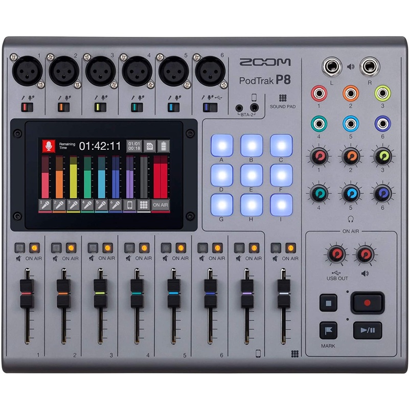 Zoom PodTrak P8 Podcast Recorder Battery Powered