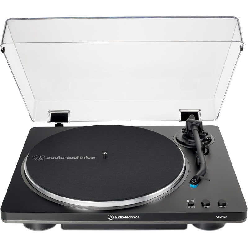 Audio-Technica AT-LP70X Fully Automatic Belt-Drive Turntable Black/Gray (Open Box)