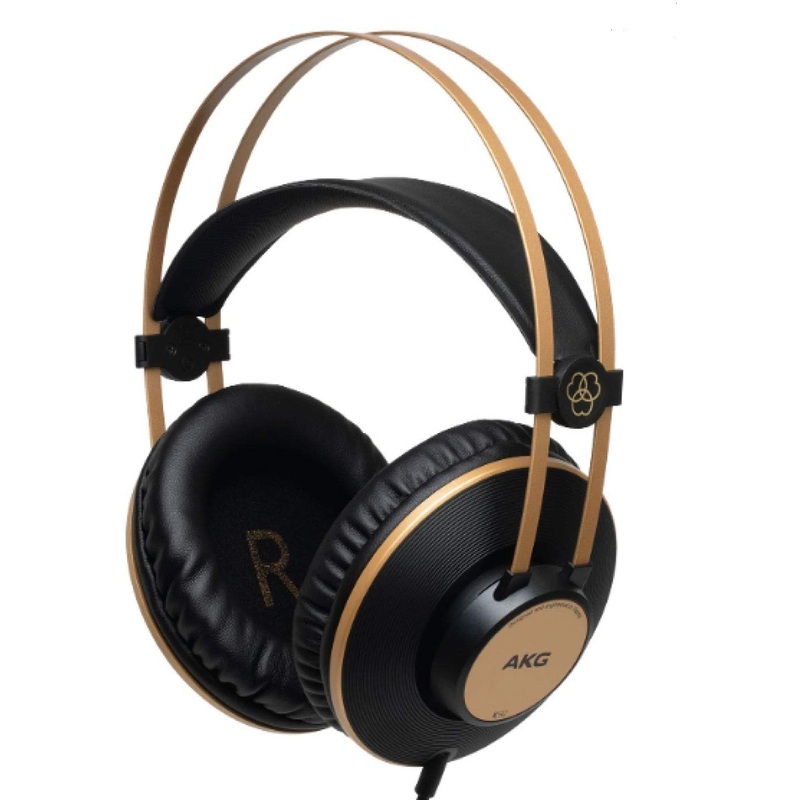 AKG Pro Audio K92 Over Ear, Closed-Back, Studio Headphones (Matte Black and Gold)