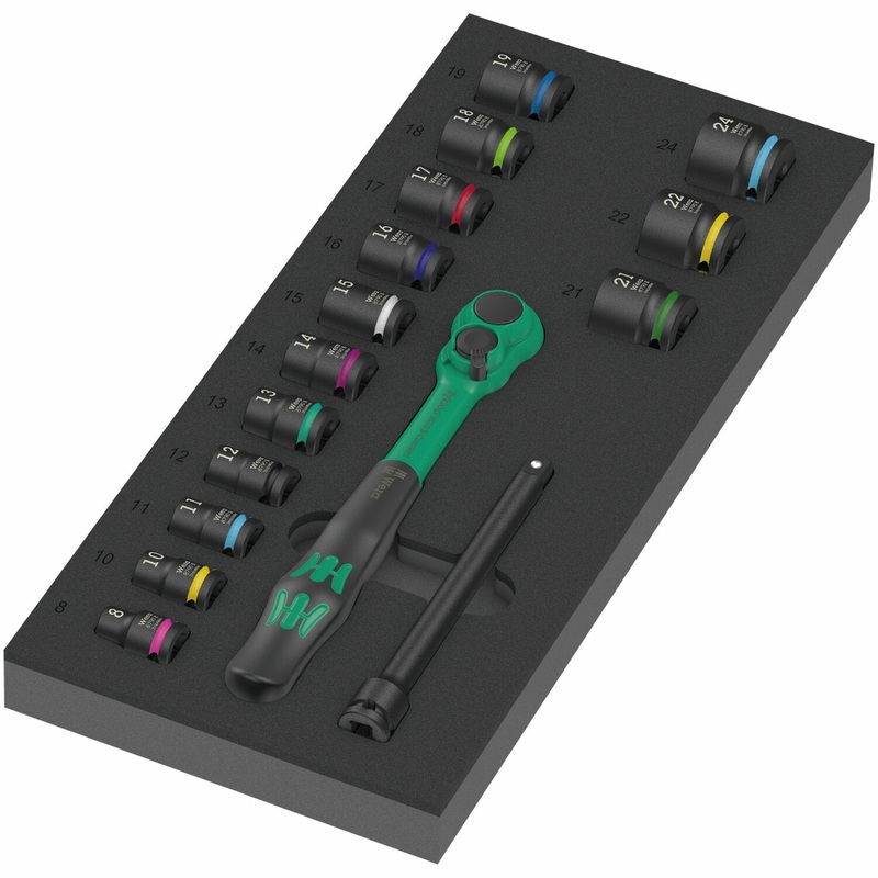 Wera 9724 Foam Insert 8010 B Zyklop Comfort Ratchet Set 1, 3/8″, 16 Pc.