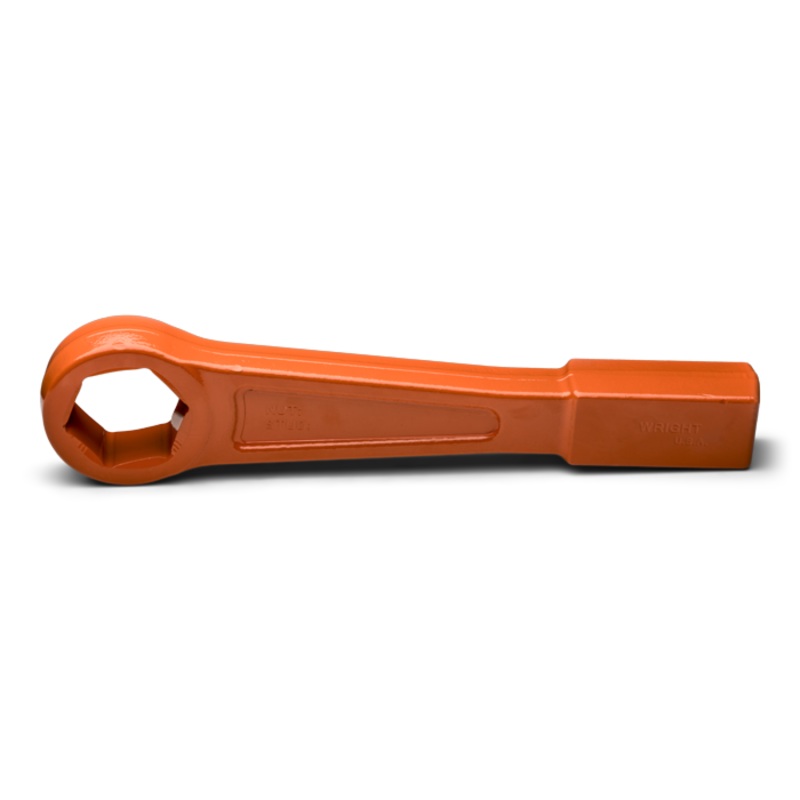 Wright Tool 18H70 Striking Face Box Wrench 6 Point Straight Handle Heavy Duty Safety Orange – 2-3/16″