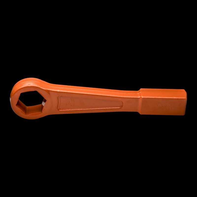 Wright Tool 18H76 Striking Face Box Wrench 6 Point Straight Handle Heavy Duty Safety Orange – 2-3/8″