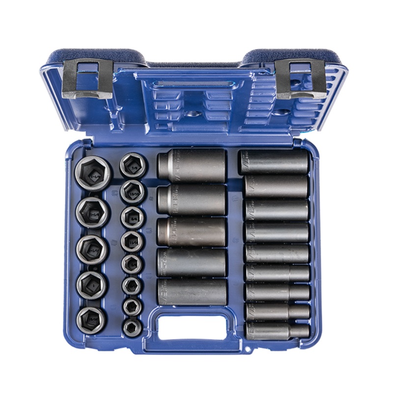 Wright Tool 40715-MC Impact Socket Set 27 PC, 6 Pt. Standard & Deep SAE