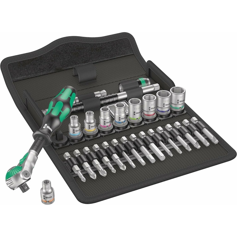 Wera Tools 05004019001 Zyklop Speed Ratchet Set, 1/4″ Drive, Imperial, 28 Pc.