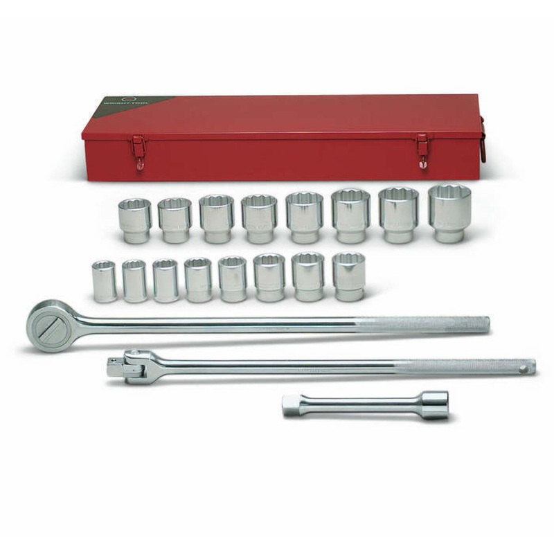 Wright Tool 618 3/4″ Drive 12 Point Standard Socket Set 19 Piece