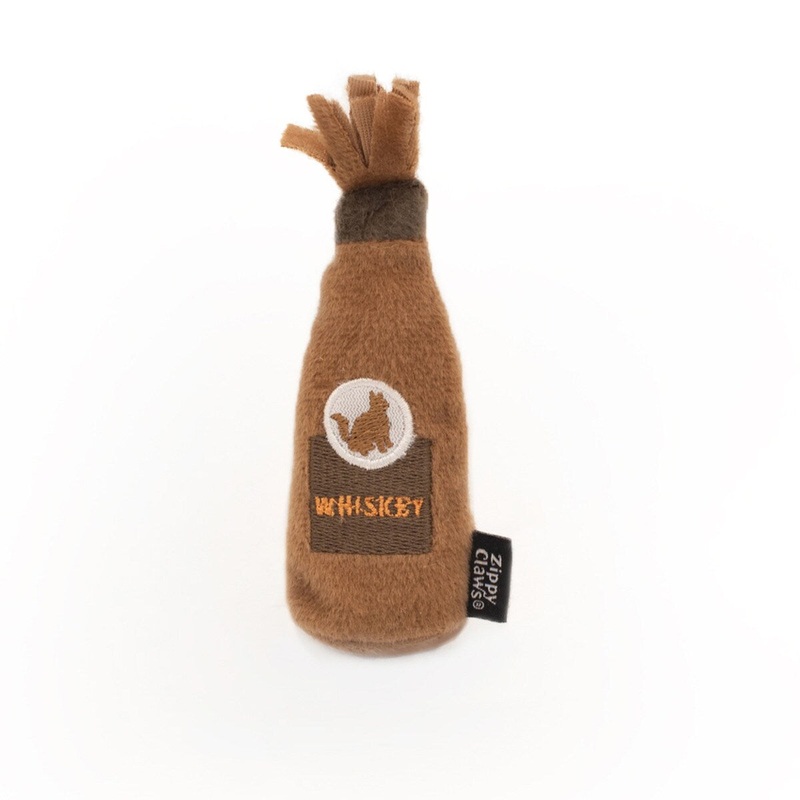 ZippyClaws Catnip Crusherz Whiskey Plush Cat Toy