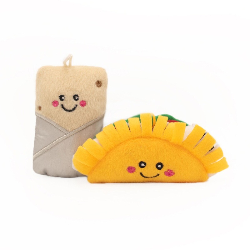 ZippyClaws NomNomz Taco & Burrito Plush Cat Toy
