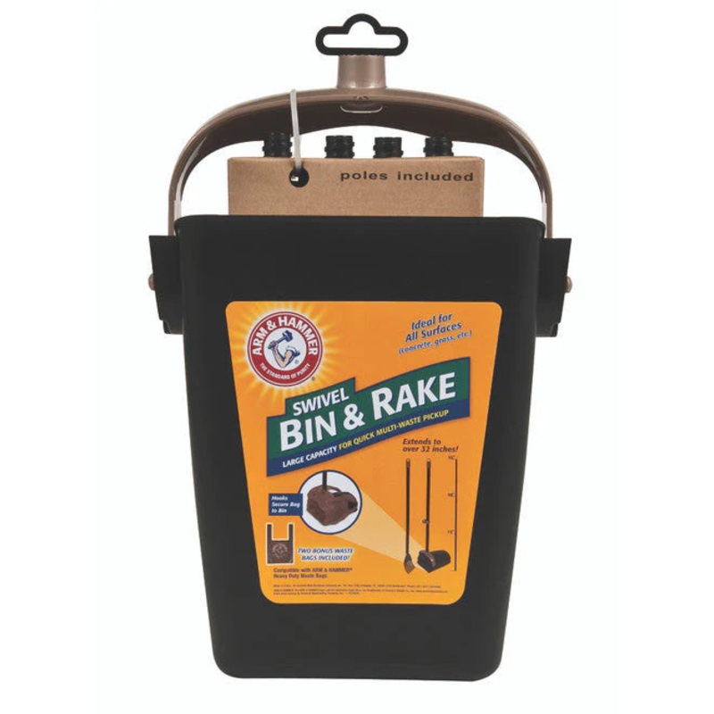 Arm & Hammer Swivel Bin & Rake