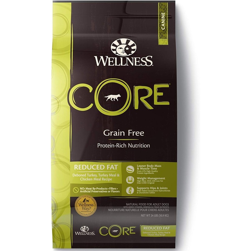 Wellness CORE Natural Grain Free Reduced Fat Dry Dog Food – 24 lbs.