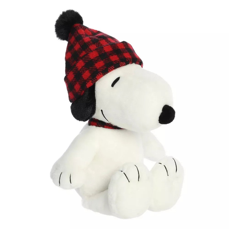 Aurora Medium Winter Plaid Snoopy Peanuts 11″ Festive Plush Toy