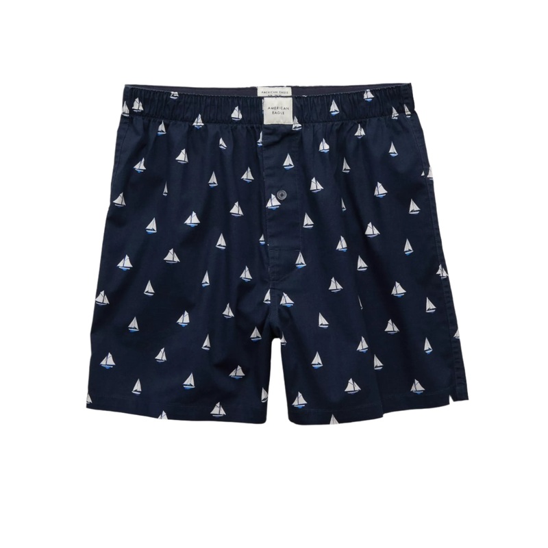 American Eagle Mens AEO Sailboats Stretch Boxer Shorts