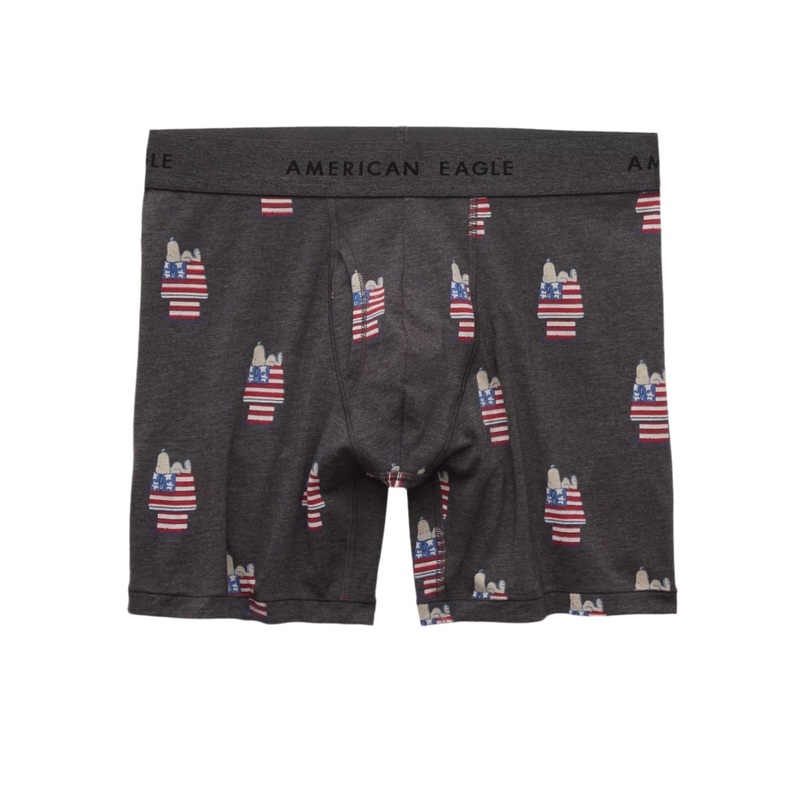American Eagle Mens AEO Snoopy USA 6″ Classic Boxer Briefs