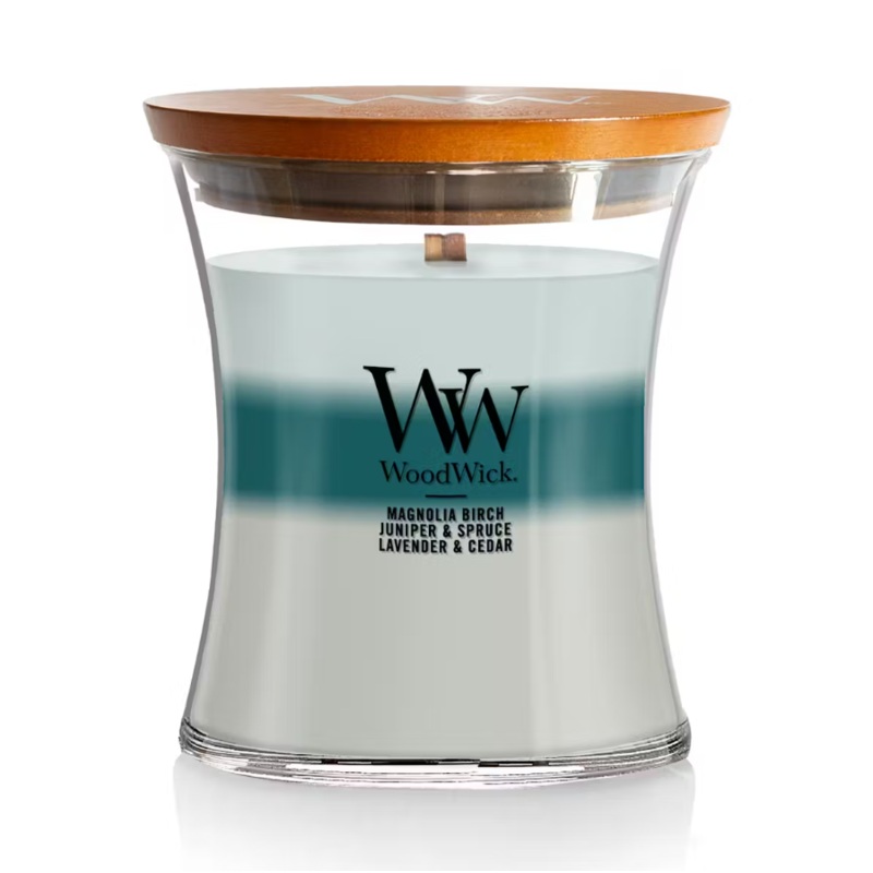 WoodWick Medium Hourglass Candle – Icy Woodland Trilogy