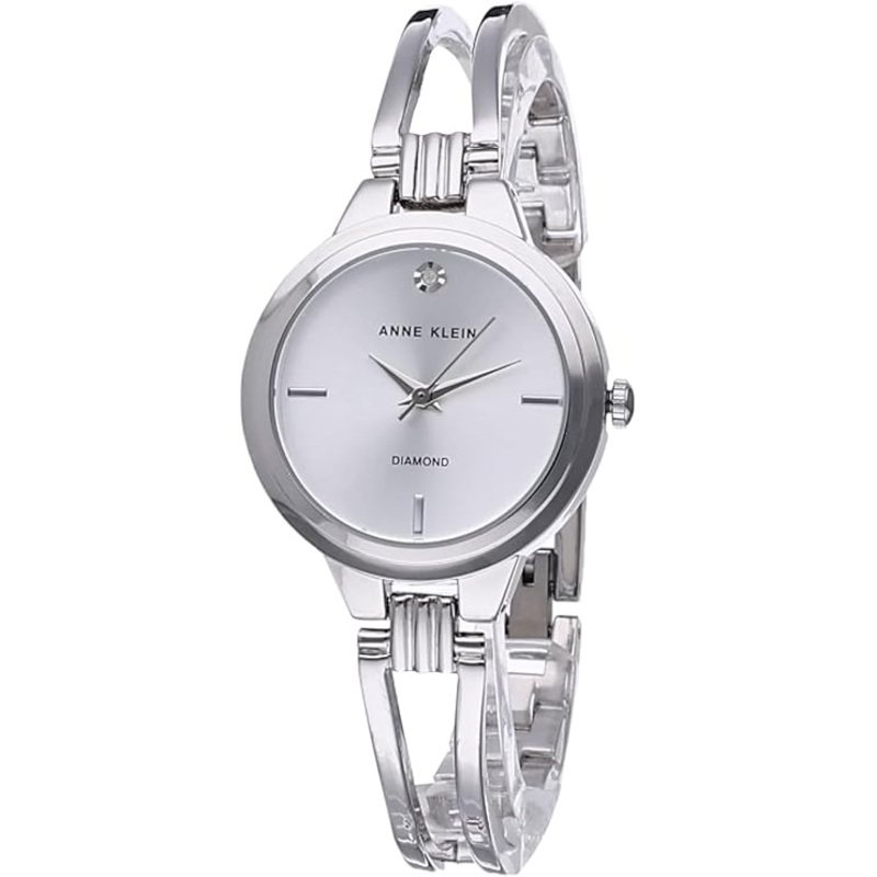 Anne Klein Womens Genuine Diamond Dial Open Bangle Watch