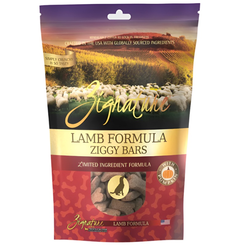 Zignature Lamb Formula Ziggy Bars Biscuit Dog Treats – 12 oz.