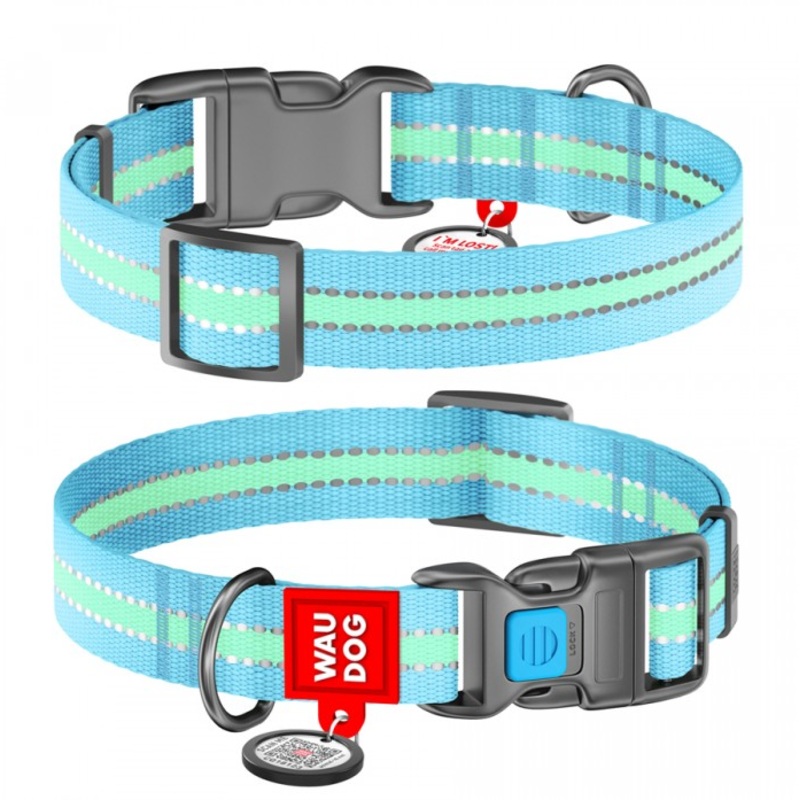 WAUDOG Nylon Reflective Dog Collar – Size Medium