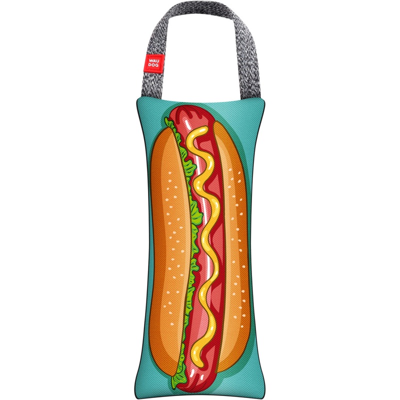 WAUDOG Hot Dog Fun Dog Toy with Squeaker – Size Small