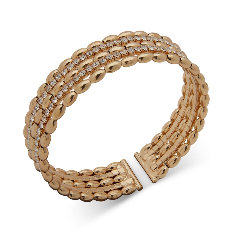 Anne Klein Gold-Tone Crystal Cuff Bracelet