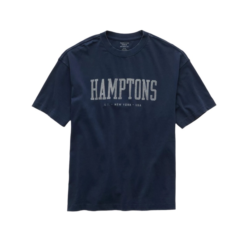 American Eagle Mens AE Boxy Destination Graphic Short Sleeve T-Shirt