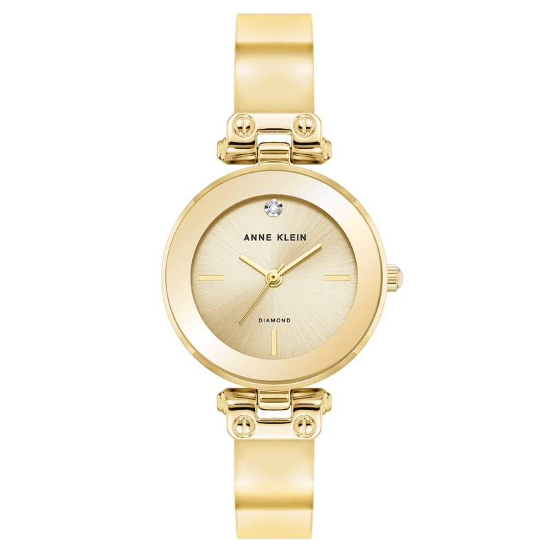 Anne Klein Womens Diamond Dial Bangle Watch
