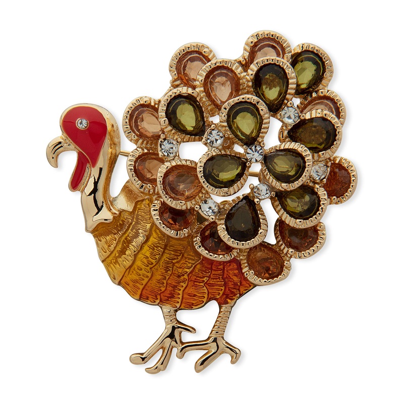 Anne Klein Boxed Turkey Brooch