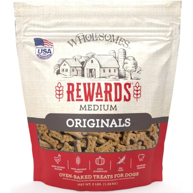 Wholesomes Rewards Medium Originals Biscuit Dog Treats – 3 lbs.