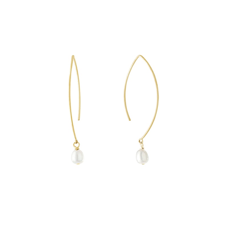 Athra Gold Pearl Drop Earrings