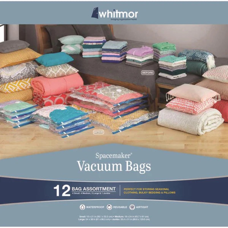 Whitmor Spacemaker Vacuum Clothing Storage Bag – Set of 12