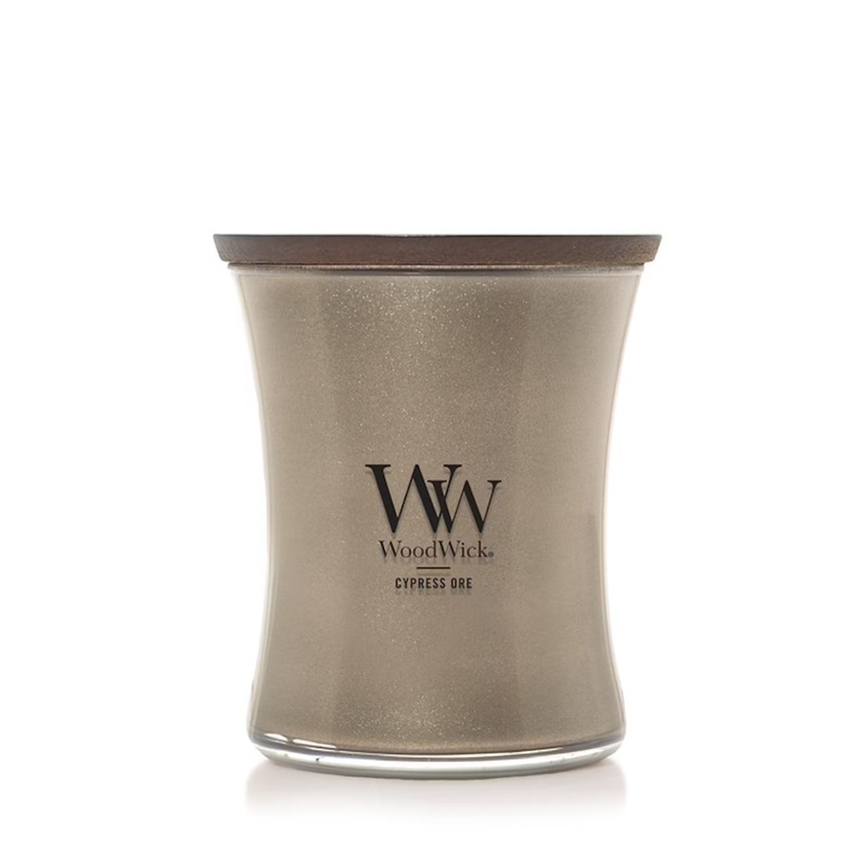 WoodWick Medium Hourglass Precious Metals Candle – Cypress Ore