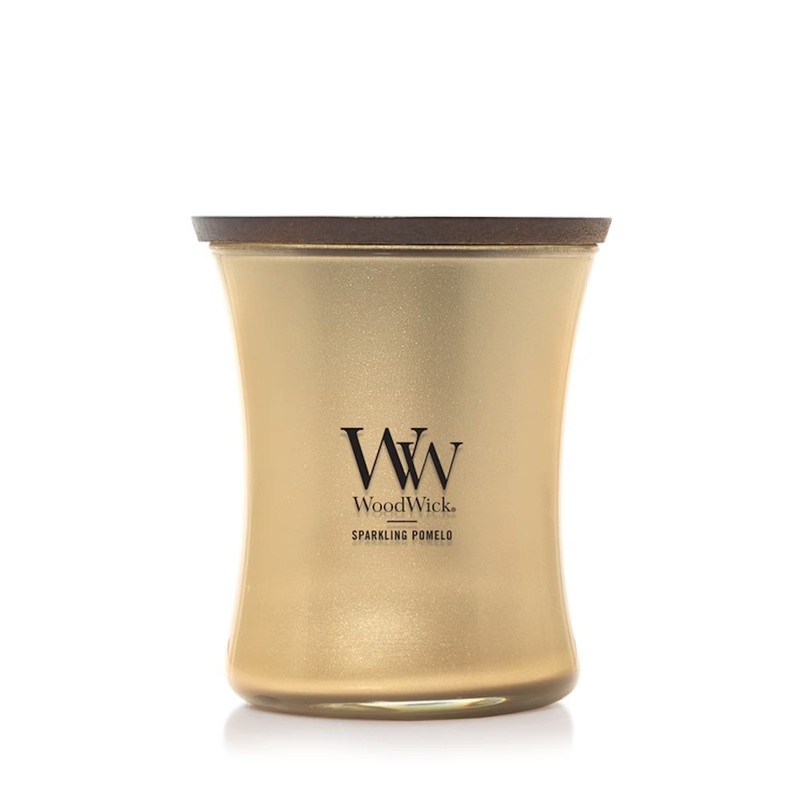 WoodWick Medium Hourglass Precious Metals Candle – Sparkling Pomelo