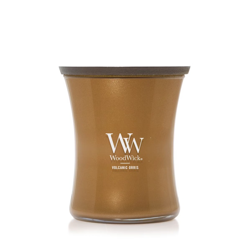 WoodWick Medium Hourglass Precious Metals Candle – Volcanic Orris