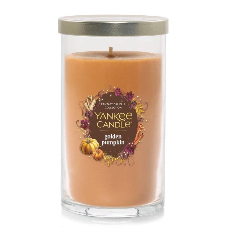 Yankee Candle Signature Medium Pillar Candle – Golden Pumpkin