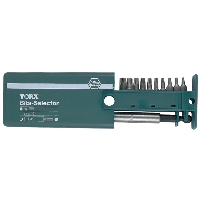 79247, Wiha 11 Piece Security Torx Bit Selector and Magnetic Bit Holder Set – T7s – T40s
