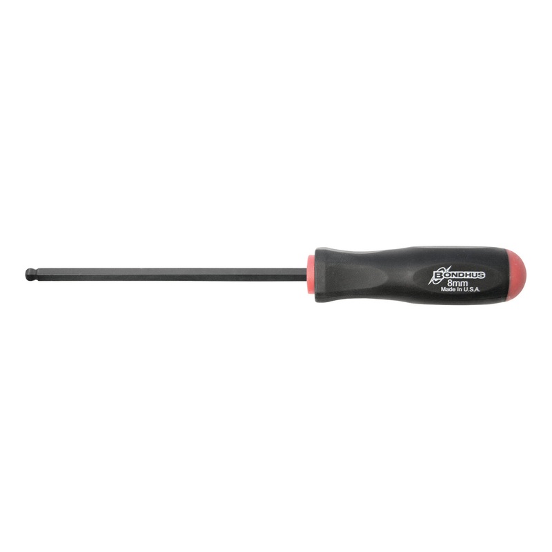 10672, Bondhus 8.0mm x 162mm Ball End Hex Driver Balldriver w/ ProGuard Finish