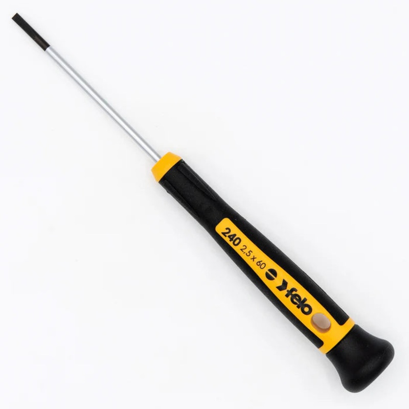 31742, Felo Slotted 3/32″ (2.5mm) x 2-3/8″ Flat Blade Precision Screwdriver