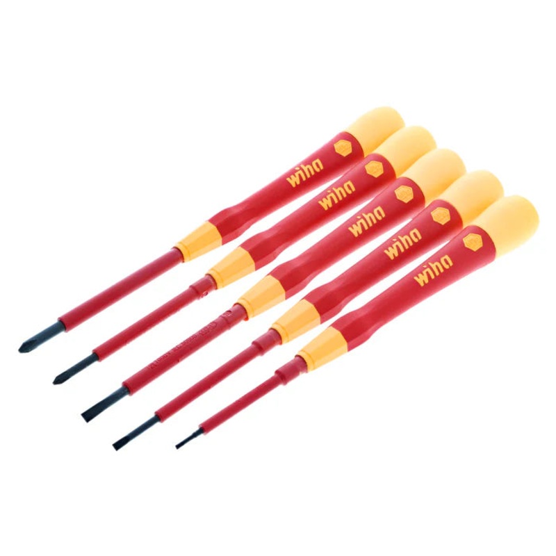 32085, Wiha 5 Piece Insulated PicoFinish Precision Screwdriver Set