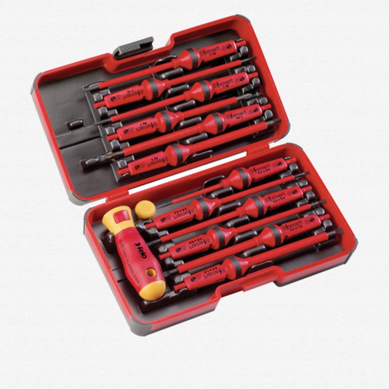 51719, Felo 14 Piece E-Smart Driver Kit with Insulated Blades ~ Case Included
