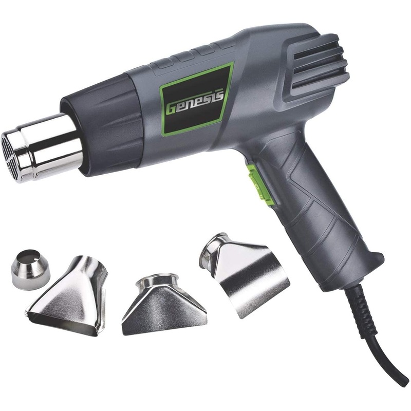 MVGHG1500A, MVO  Dual Temperature Heat Gun Kit With Fast Heat High And Low Settings 572F/1000F, Air Reduction Nozzle, Reflector Nozzle, And Two Deflector