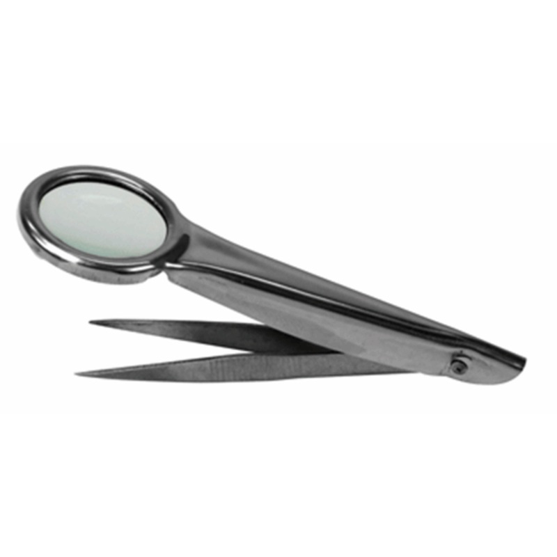 1″ Diameter 4.5x Magnifier, Stainless Steel Tweezer With Magnifier, Glass Lens