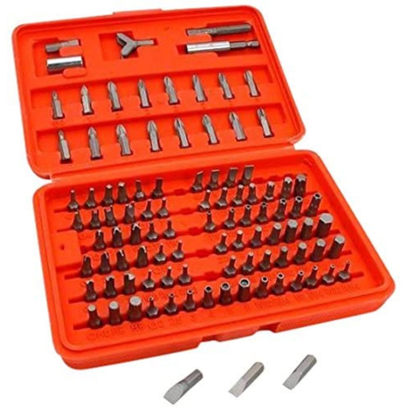 100 Piece 1/4″ Drive Chrome Vanadium Screwdriver Bit Set