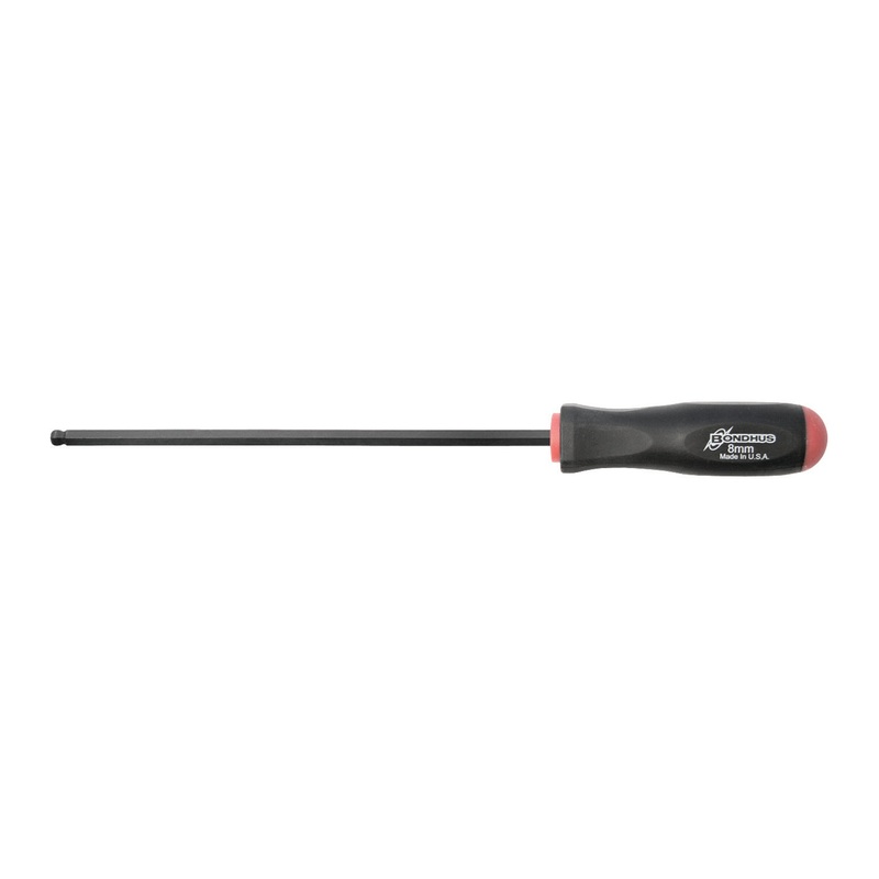10772, Bondhus 8.0mm x 237mm Long Ball End Hex Balldriver w/ ProGuard Finish