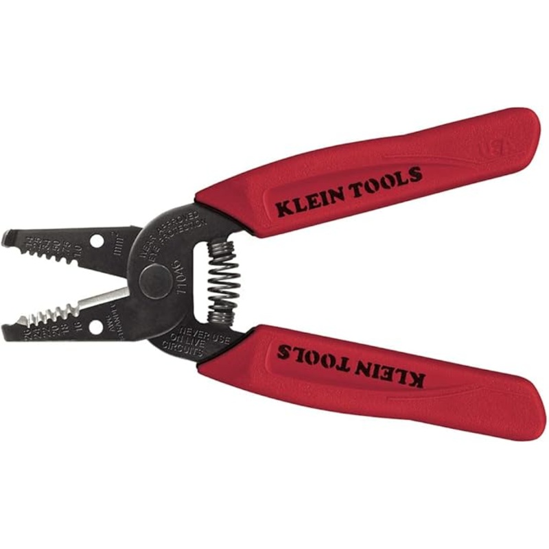 11046, Klein Wire Stripper, Wire Cutter, Made in USA, Stripping / Cutting Tool for 16-26 AWG Stranded, Compact Nose with Precision-ground Stripping Holes