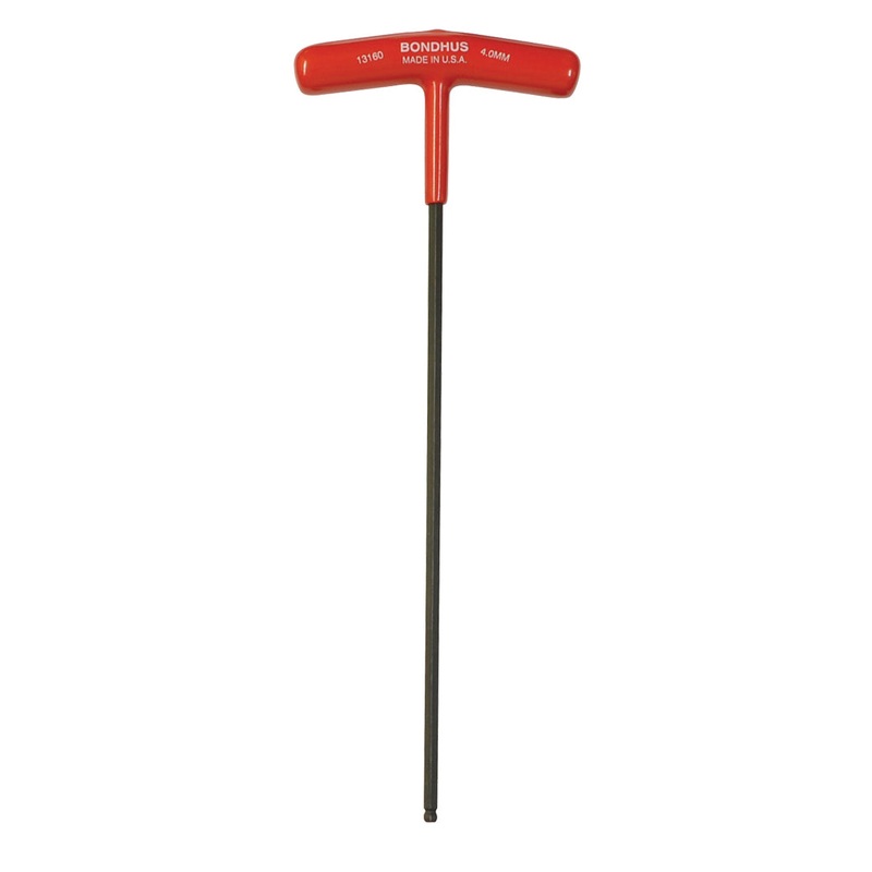 13160, Bondhus 4.0mm x 220mm Ball End Hex Driver T-Handle w/ ProGuard Finish