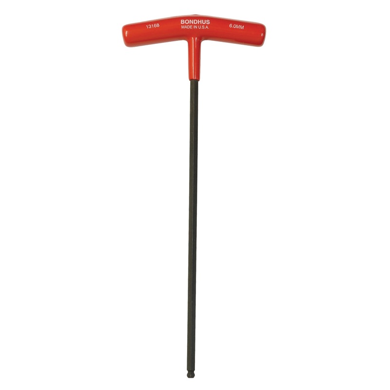 13168, Bondhus 6.0mm x 266mm Ball End Hex Driver T-Handle w/ ProGuard Finish