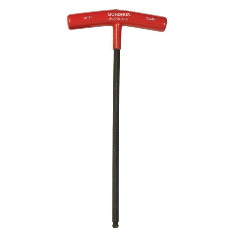 13172, Bondhus 8.0mm x 285mm Ball End Hex Driver T-Handle w/ ProGuard Finish